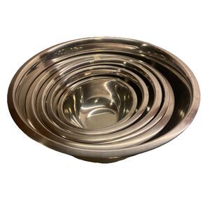 Fine Dine Metal Mixing Bowls Set Of 6 .75qt to 8 qt